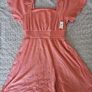 Women's Coral Smocked Waist Dress